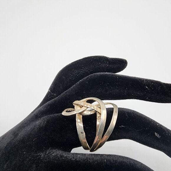 Sterling silver swirl modernist ring - Picture 3 of 5